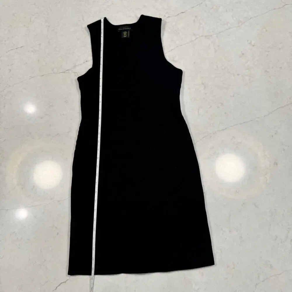 House of Harlow Knit Midi Dress Black Women's XS LBD Clean Minimalist Luxury - Picture 4 of 10